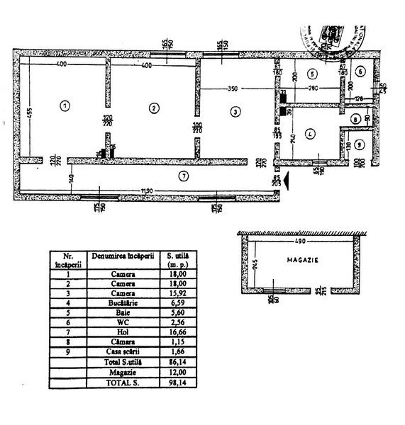 Stirbei Voda, Berzei, casa boiereasca singur curte,
